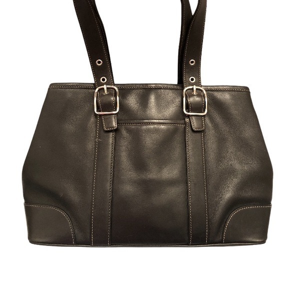 Coach black leather hampton tote bag - Picture 1 of 12